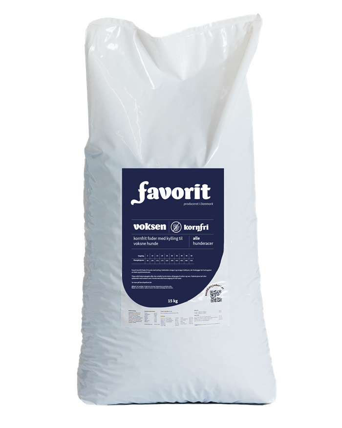 FAVORIT PETFOOD, KORNFRI HUNDEFODER, 15 KG